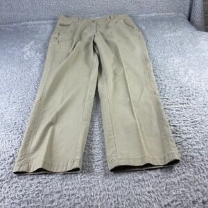 LL Bean Womens Cargo Pants Khaki Tan Straight Leg Stretch 12 Petite 0DNQ8